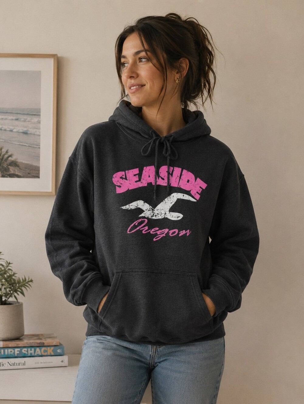 Vintage SEASIDE Oregon Hoodie Size Large